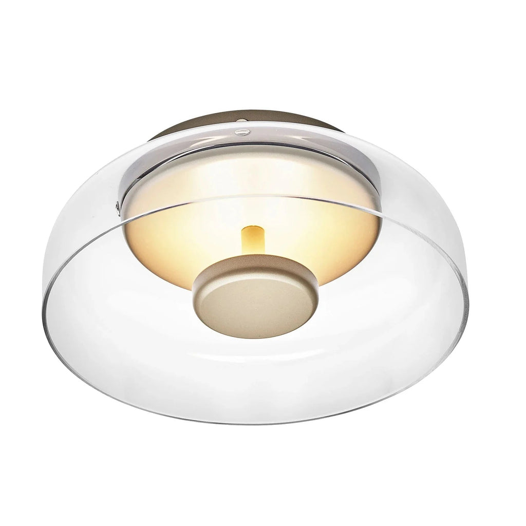 Moderní LED stropní svítidlo pro zapuštěnou montáž – skleněný design v kouřově šedé nebo jantarové barvě, teplé bílé světlo pro haly a vstupy 4