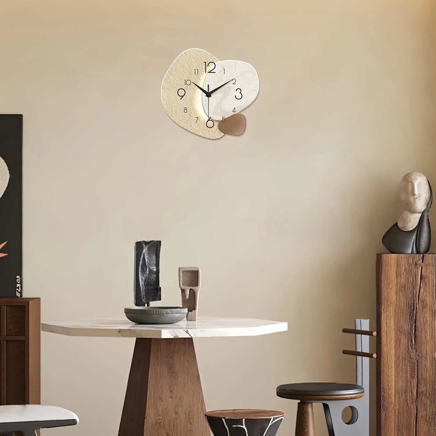 Moderní nástěnné hodiny s tichým quartz mechanismem, minimalistický design ideální do obývacího pokoje 1