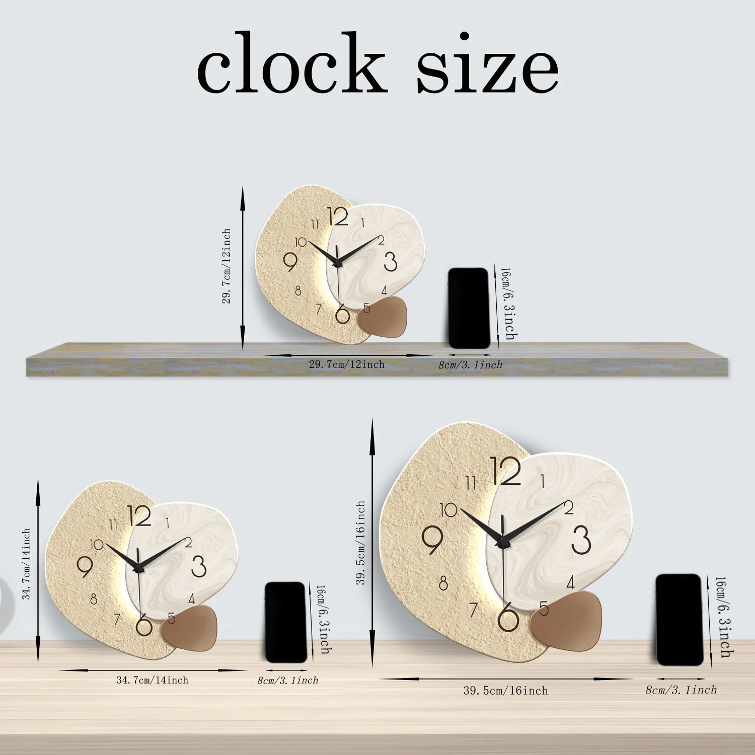 Moderní nástěnné hodiny s tichým quartz mechanismem, minimalistický design ideální do obývacího pokoje 4