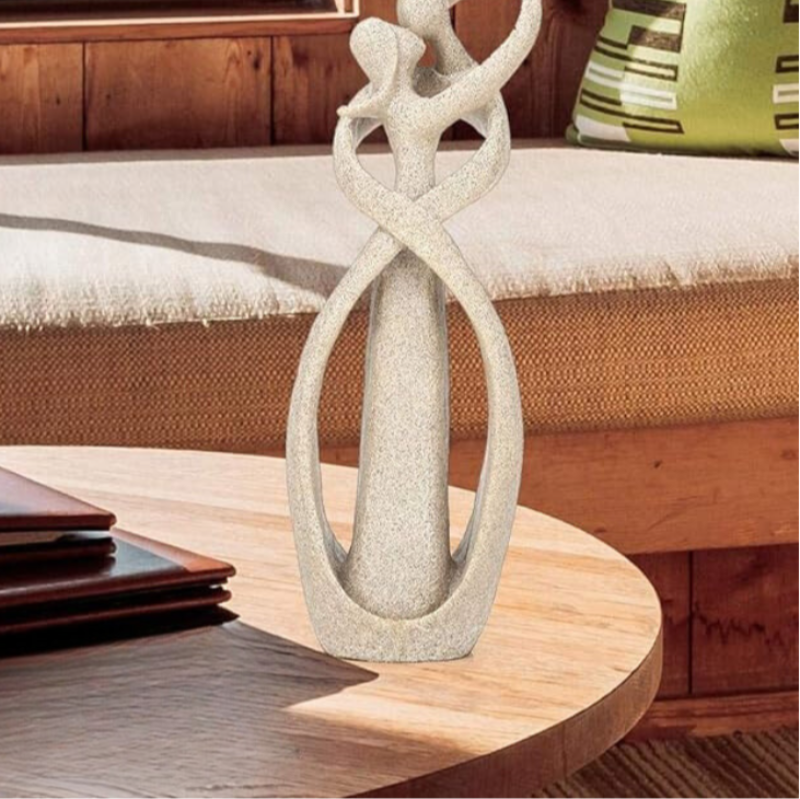 Moderní abstraktní pryskyřičná socha lásky – elegantní interiérová dekorace 5