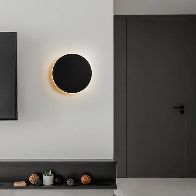 Moderní kulatá LED nástěnná lampa s lesklým efektem 4