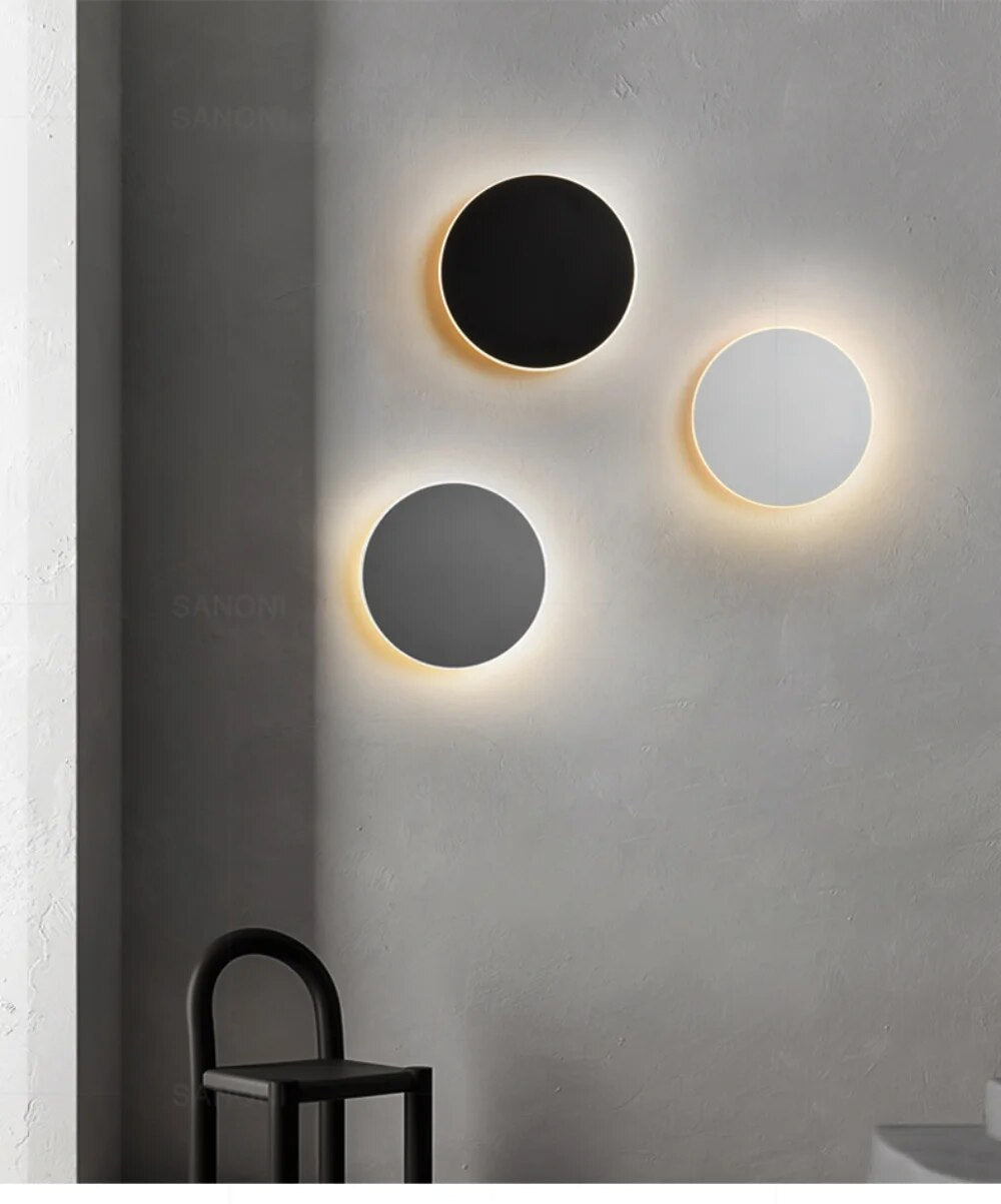 Moderní kulatá LED nástěnná lampa s lesklým efektem 7