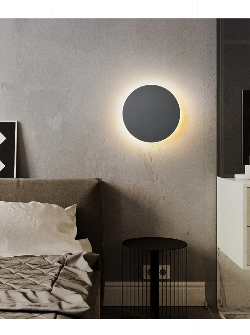 Moderní kulatá LED nástěnná lampa s lesklým efektem 8
