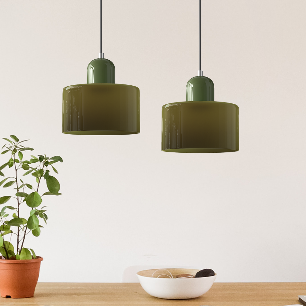 Moderní lampa s barevným sklem a geometrickým tvarem 2