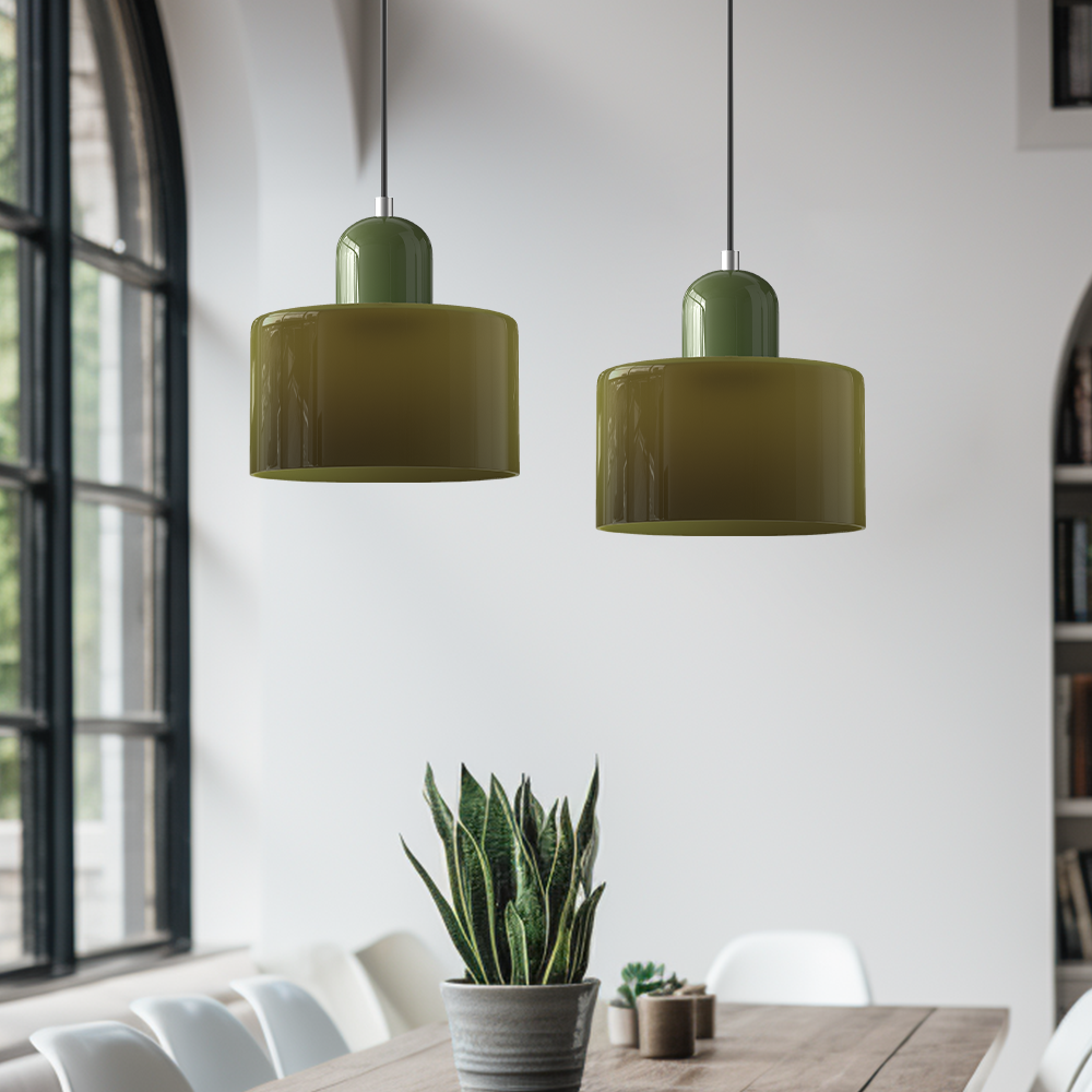 Moderní lampa s barevným sklem a geometrickým tvarem 3