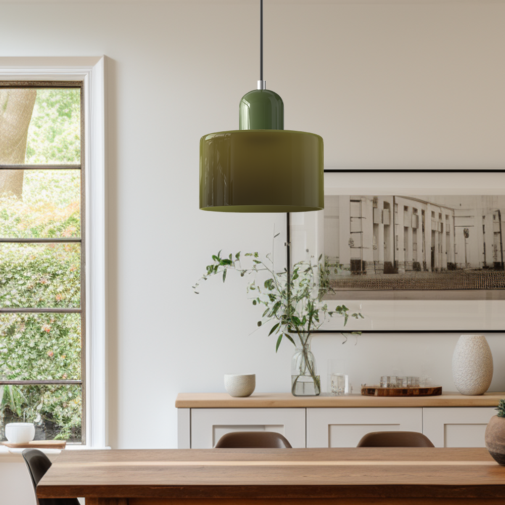Moderní lampa s barevným sklem a geometrickým tvarem 4