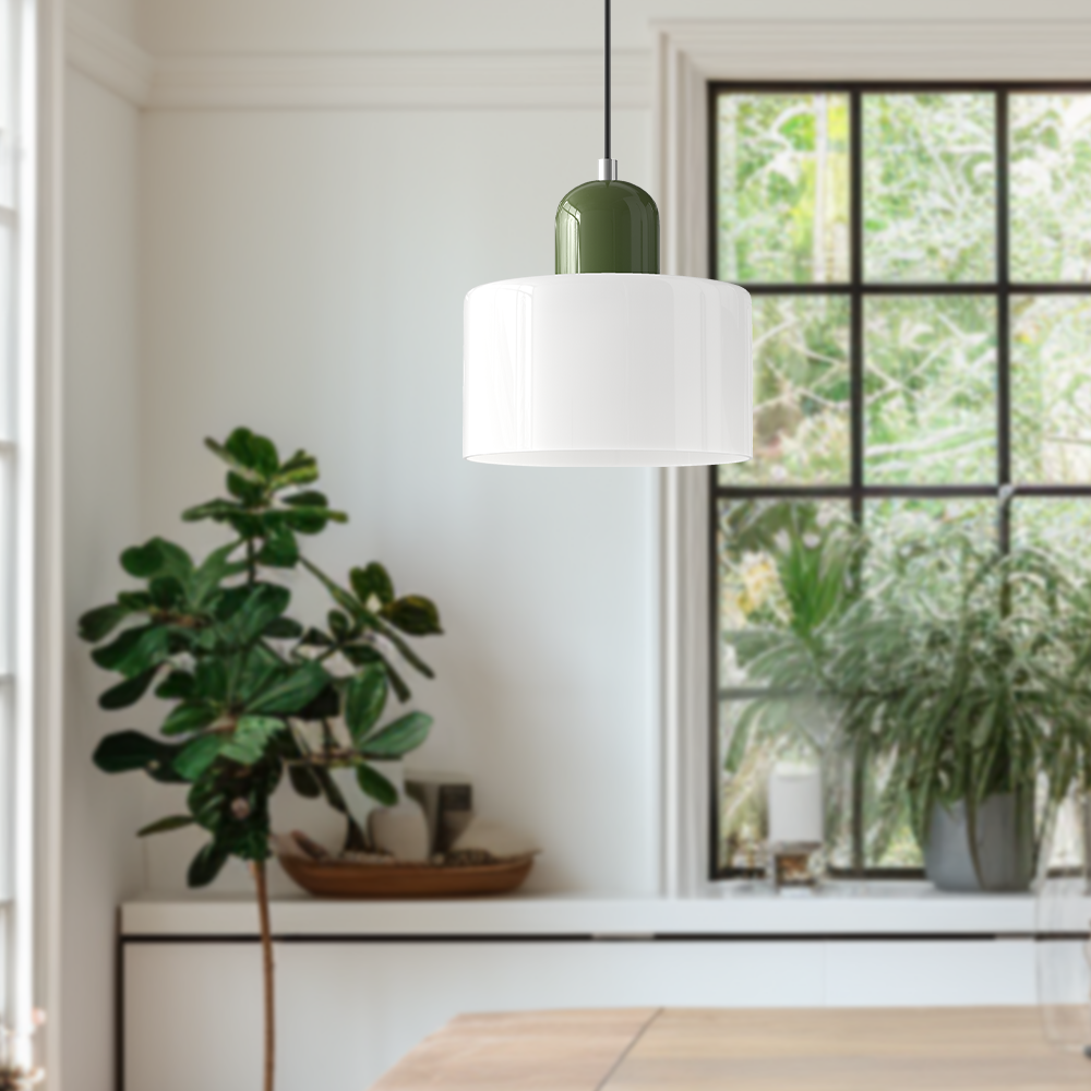 Moderní lampa s barevným sklem a geometrickým tvarem 7