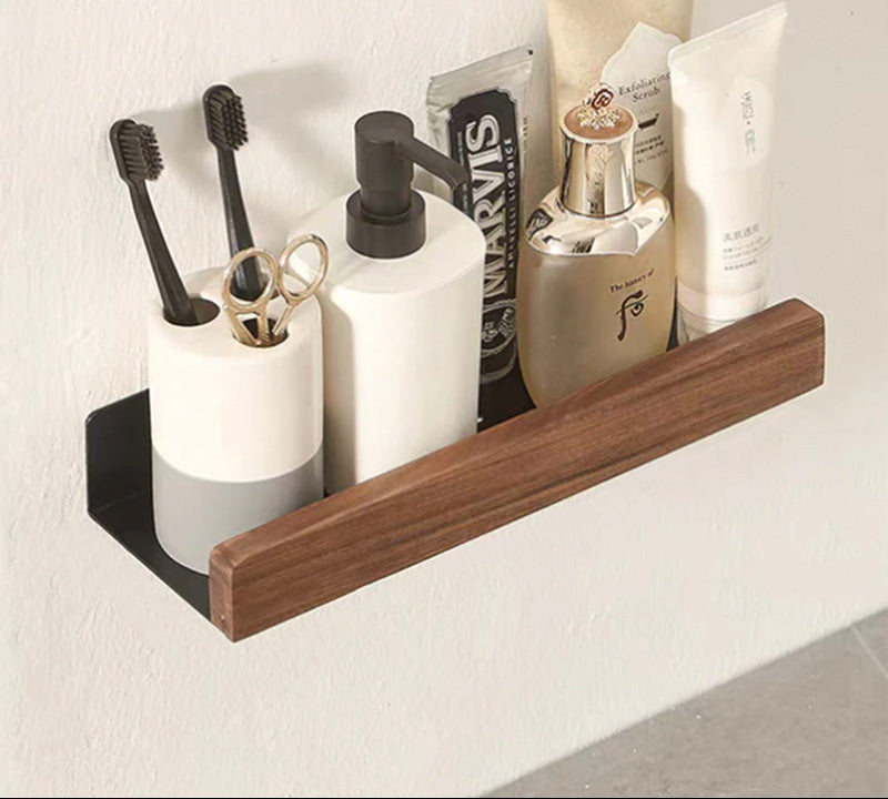 Moderní nástěnná koupelnová police s dostatkem úložného prostoru – vodotěsná, hliníková a dřevěná, dostupná v různých velikostech 7