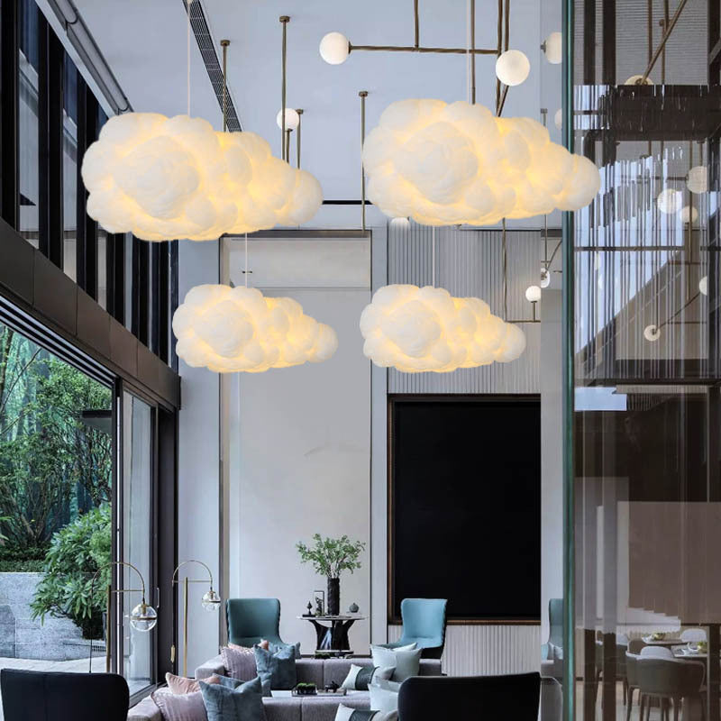 Moderní stropní lampa se dvěma bílými stínidly – LED stropní svítidlo s nastavitelnou výškou do jídelny a obývacího pokoje 3
