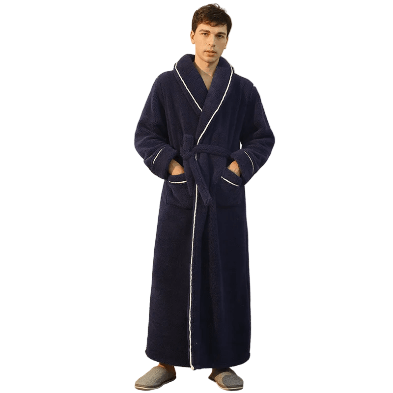 Nadýchaný flanelový župan s páskem na zavazování 8