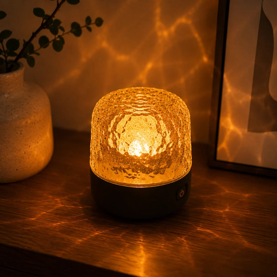 Náladová lampa s Bluetooth reproduktorem a nastavitelným světlem z křišťálového skla, červené 5