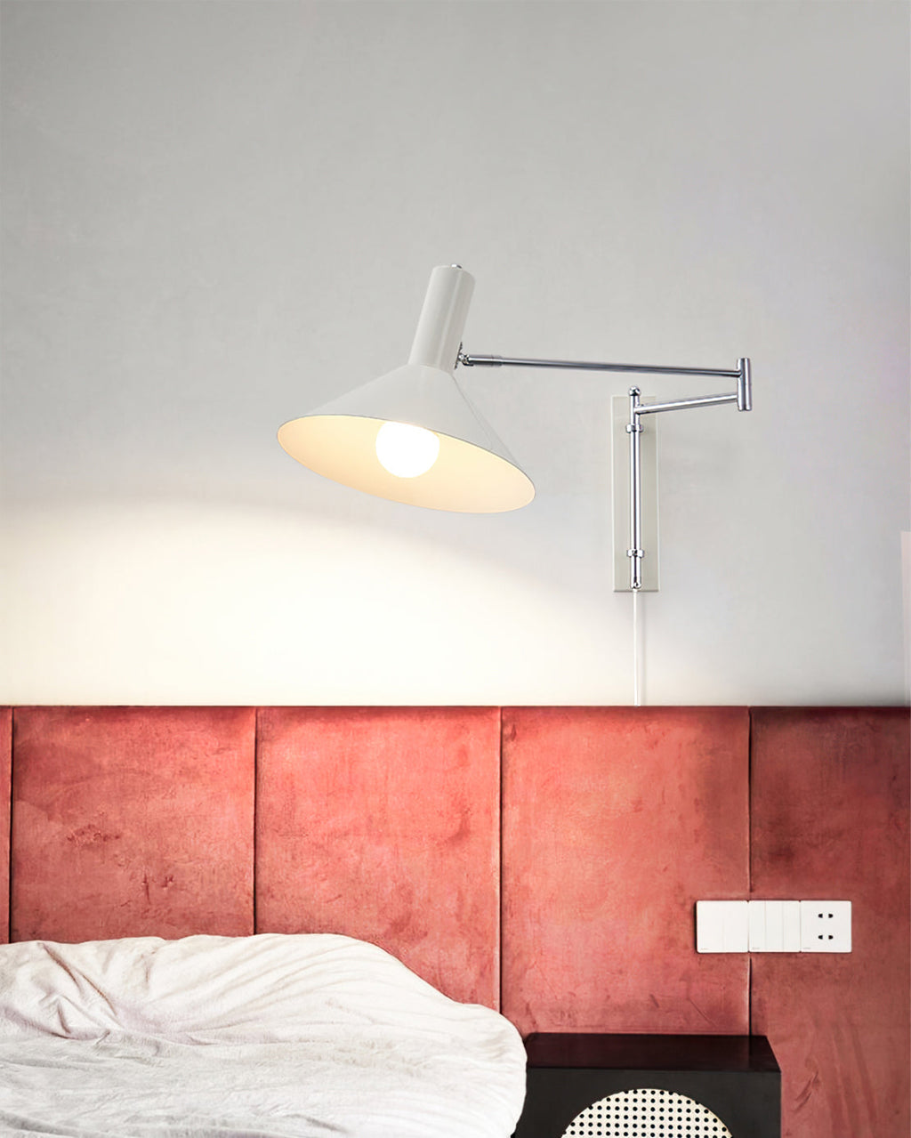 Nastavitelná nástěnná lampa se zásuvným designem – moderní kovové nástěnné osvětlení pro současné prostory 6