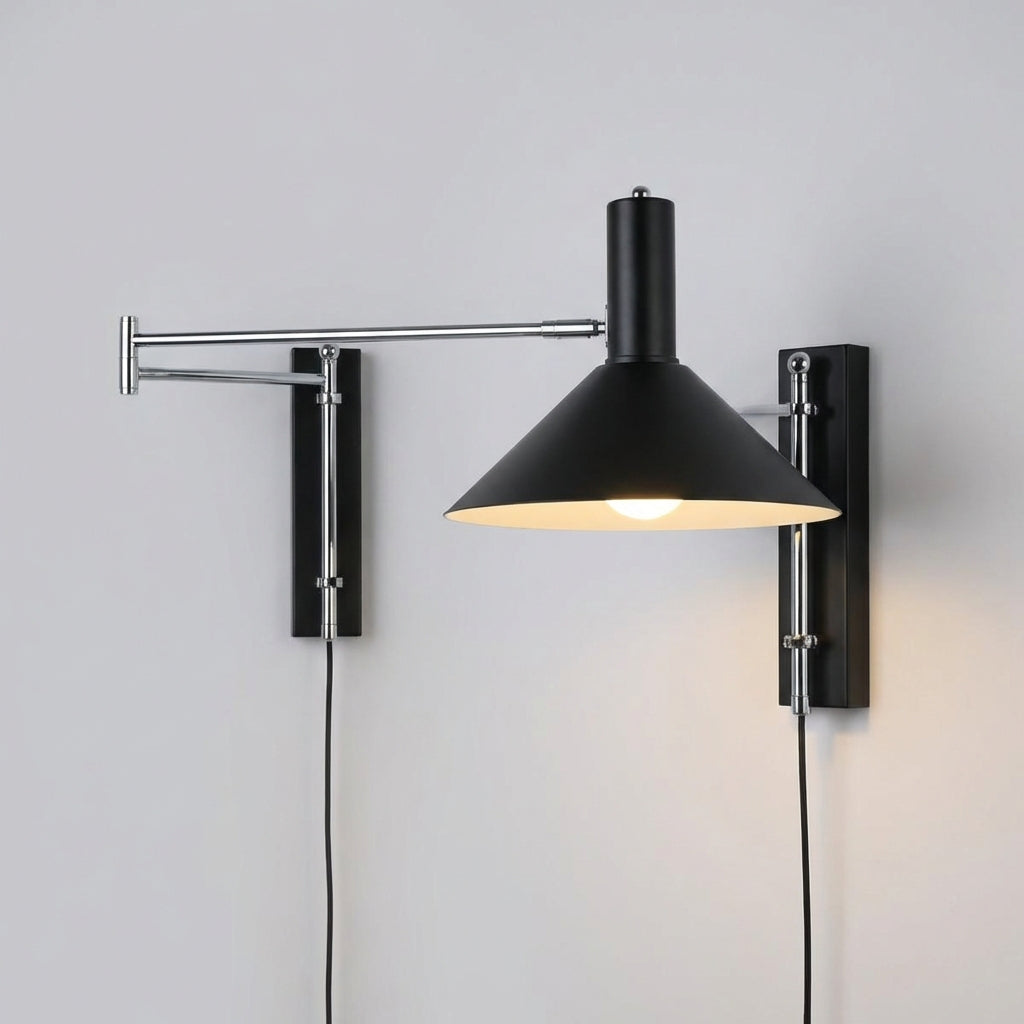 Nastavitelná nástěnná lampa se zásuvným designem – moderní kovové nástěnné osvětlení pro současné prostory 8