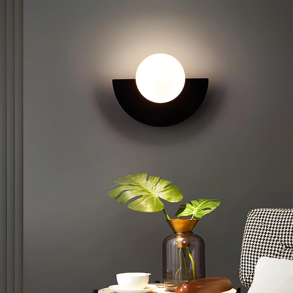 Nástěnná lampa LED v půlkruhovém designu ve stylu mid-century, vícebarevná, rozměry 1