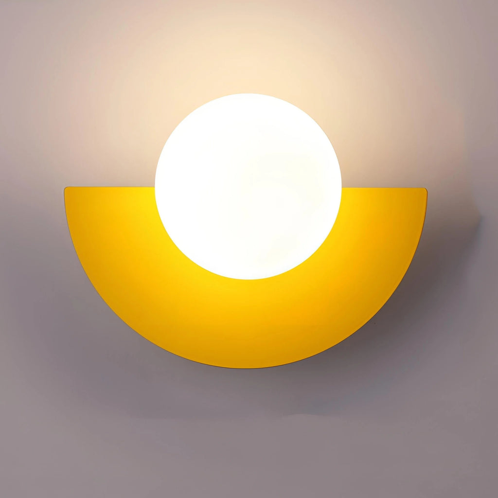 Nástěnná lampa LED v půlkruhovém designu ve stylu mid-century, vícebarevná, rozměry 4