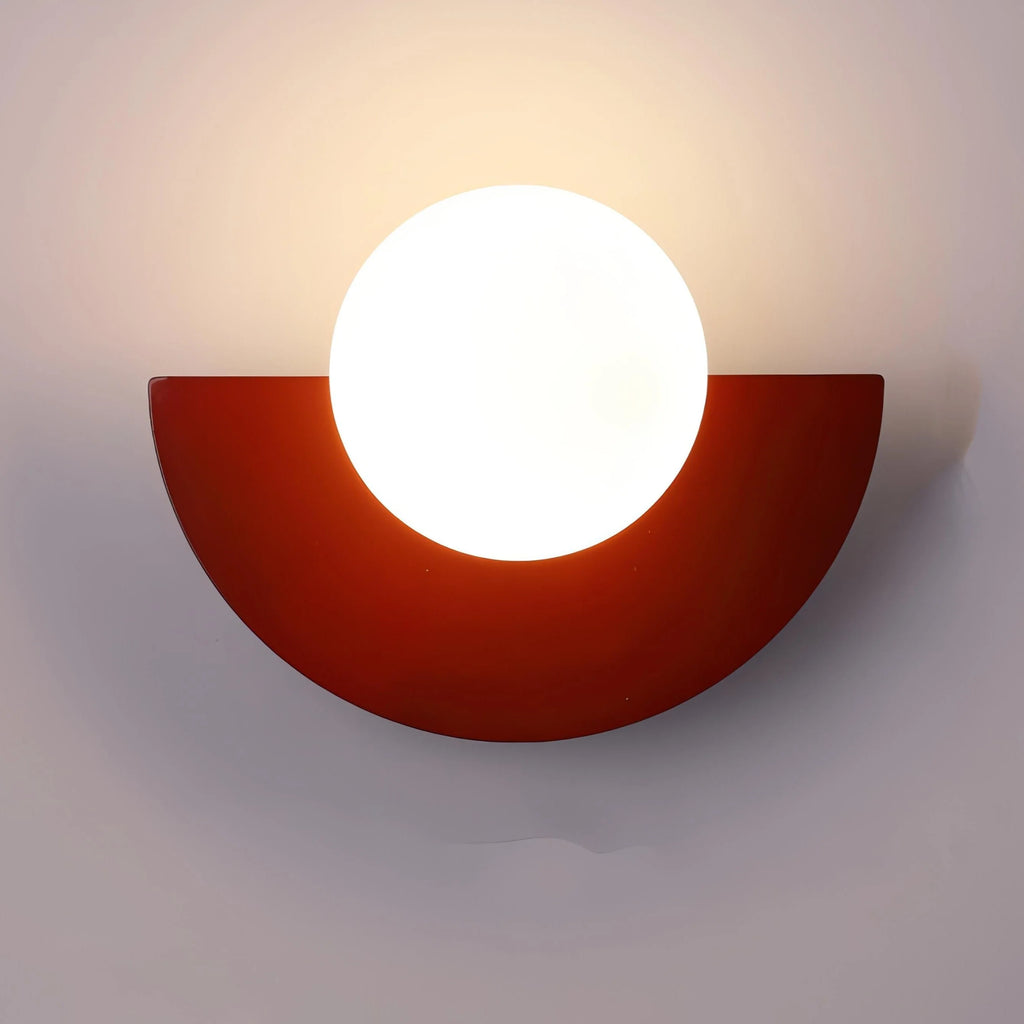Nástěnná lampa LED v půlkruhovém designu ve stylu mid-century, vícebarevná, rozměry 5