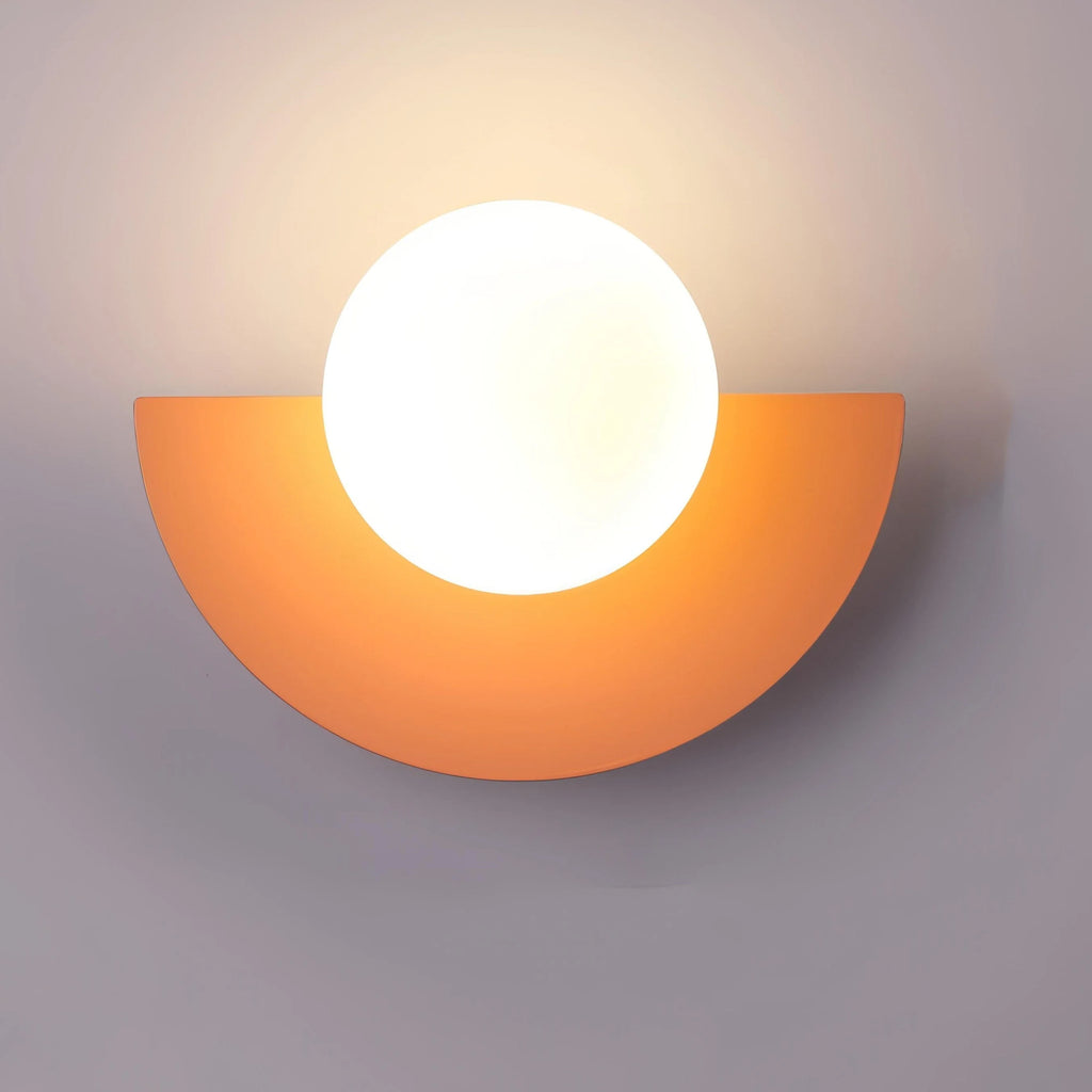 Nástěnná lampa LED v půlkruhovém designu ve stylu mid-century, vícebarevná, rozměry 8