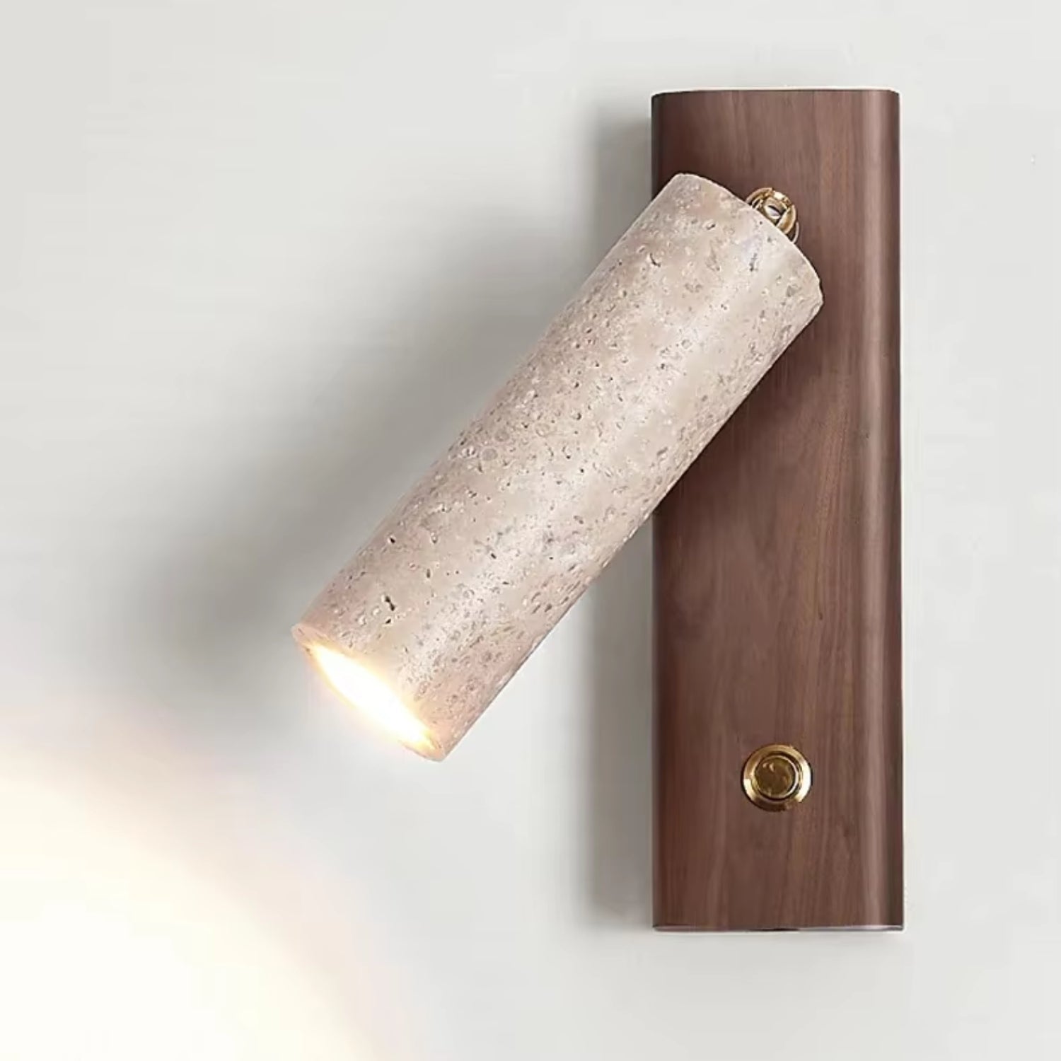 Nástěnná lampa s nastavitelným reflektorem a travertinovým stínítkem, minimalistický design pro modern 0