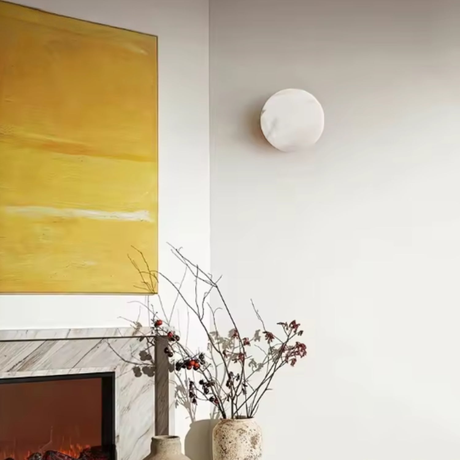 Nástěnná lampa s vestavěnou LED z mramoru a hliníku, moderní design pro elegantní osv 3