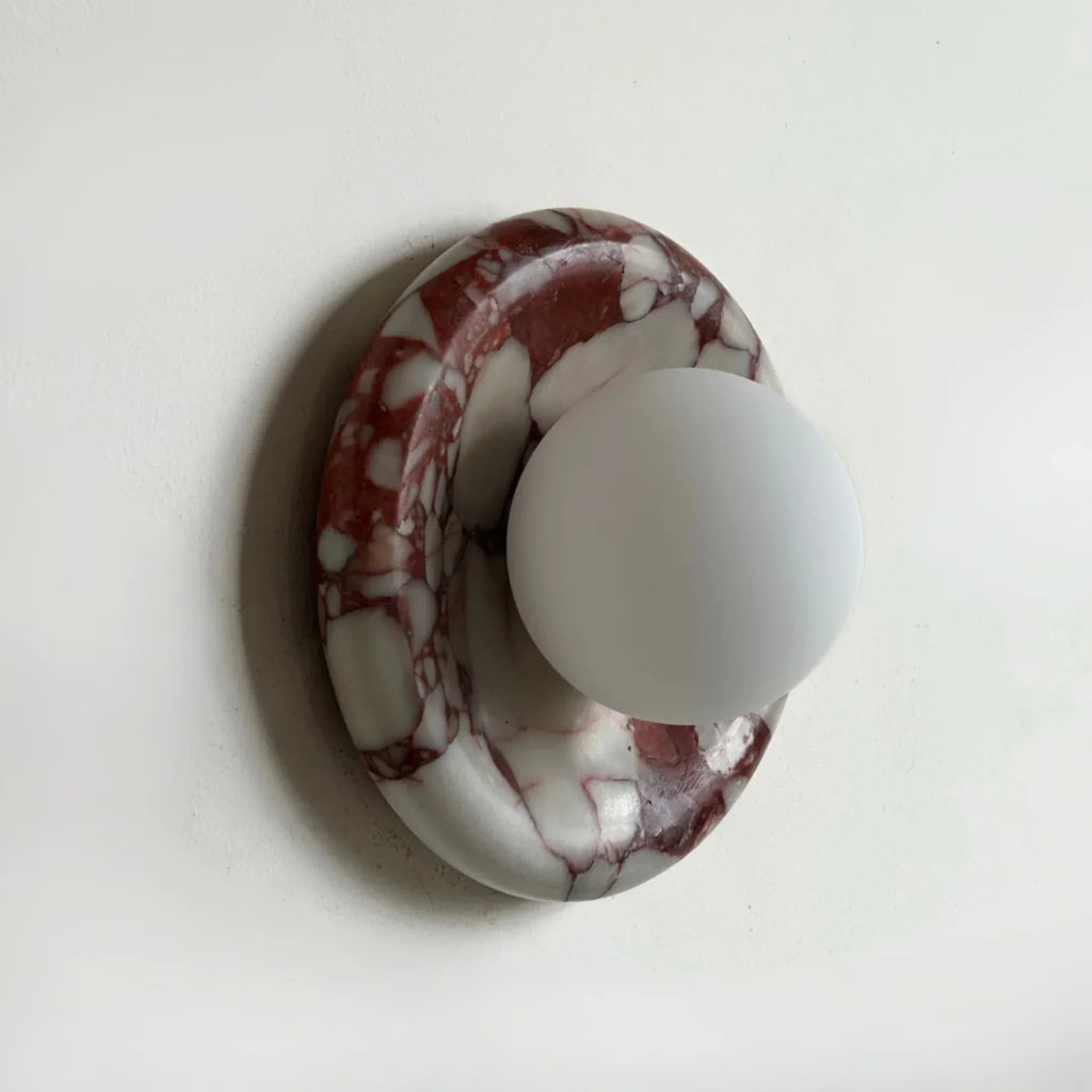 Nástěnná lampa z mramoru s matným sklem, moderní design, ideální pro uklidňující osvět 2