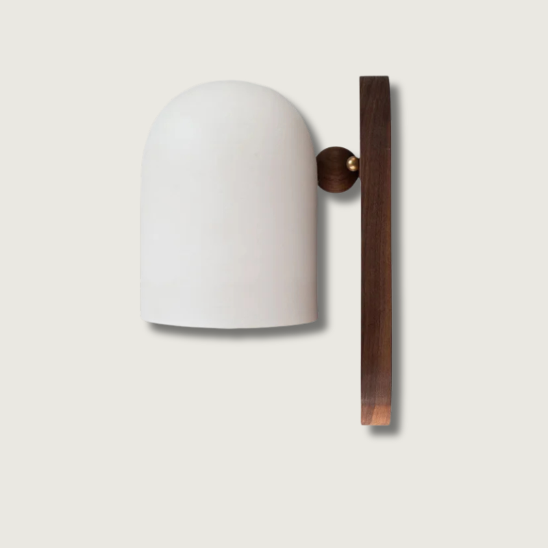 Nástěnná lampa z ořechového dřeva ve stylu wabi-sabi pro útulný interiér 1