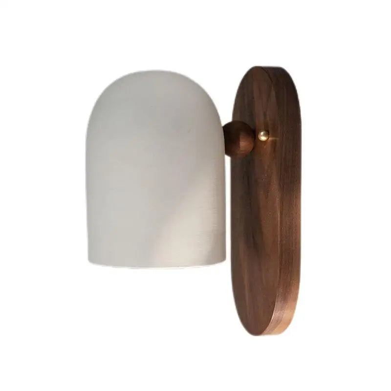 Nástěnná lampa z ořechového dřeva ve stylu wabi-sabi pro útulný interiér 4