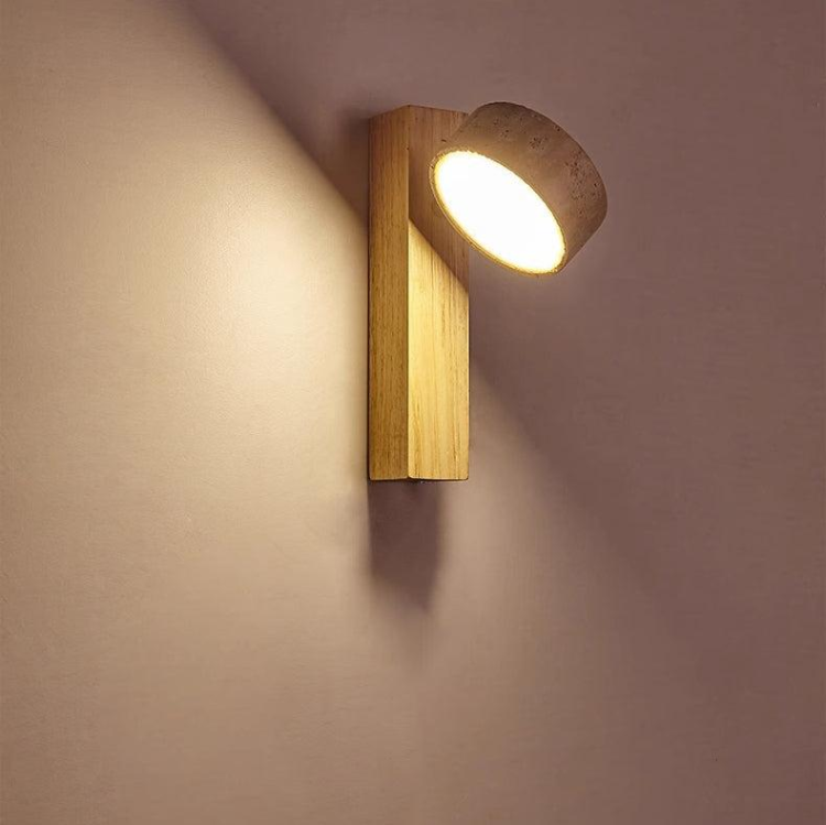 Nástěnná lampa z travertinu v barvě slonoviny 1