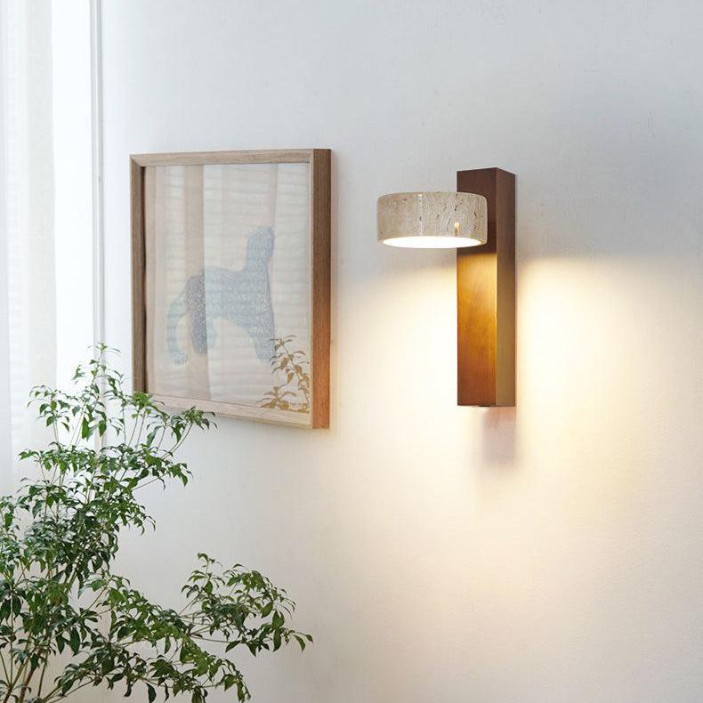 Nástěnná lampa z travertinu v barvě slonoviny 3