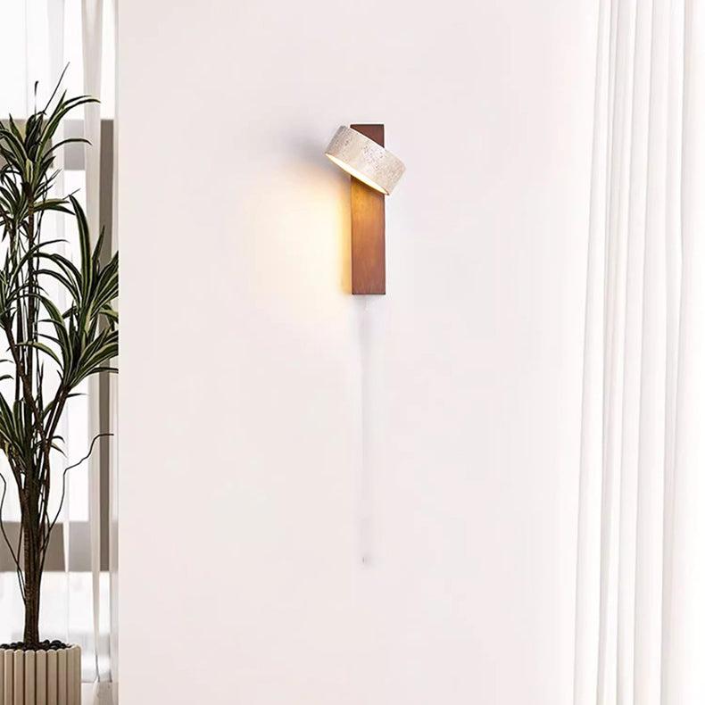 Nástěnná lampa z travertinu v barvě slonoviny 4