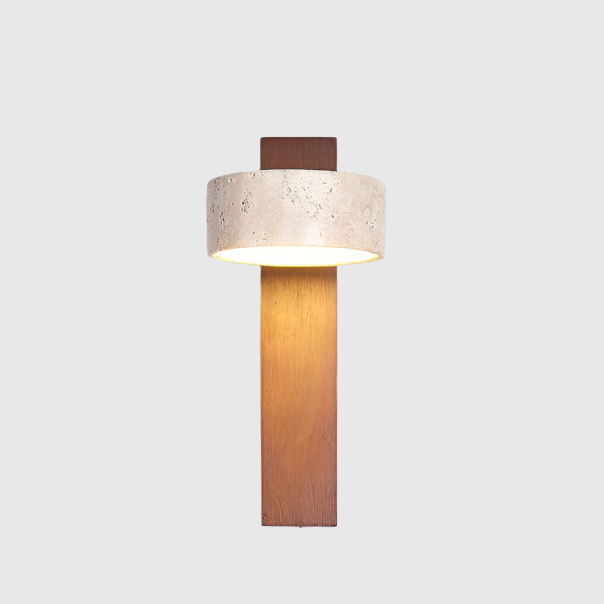 Nástěnná lampa z travertinu v barvě slonoviny 9