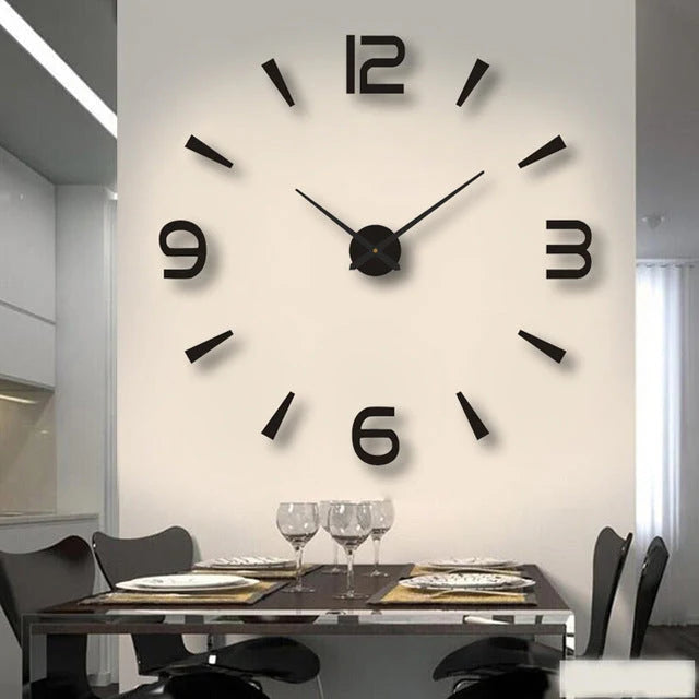 Nástěnné hodiny 3D bezrámové s velkými číslicemi, moderní design a flexibilní uspo 1