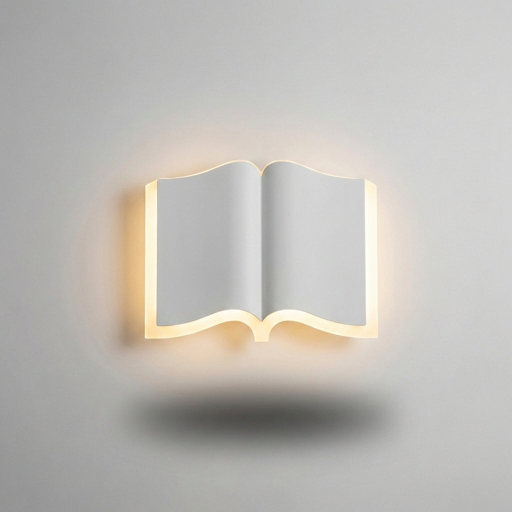 Nástěnné LED svítidlo ve tvaru knihy ze železa a akrylu – moderní design do ložnice 5