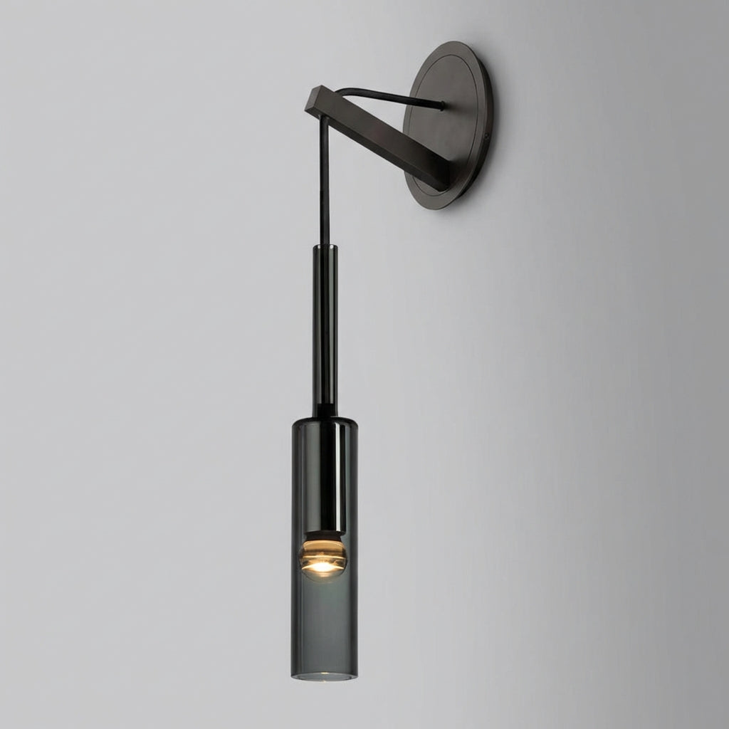 Nástěnné LED svítidlo z kouřového skla – skandinávský styl, černé, 41,91 cm 1