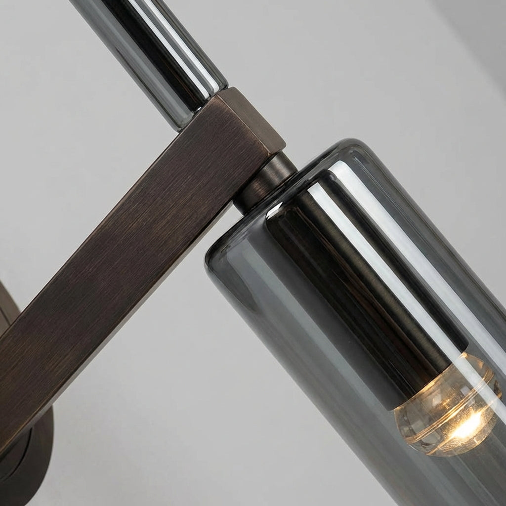 Nástěnné LED svítidlo z kouřového skla – skandinávský styl, černé, 41,91 cm 2