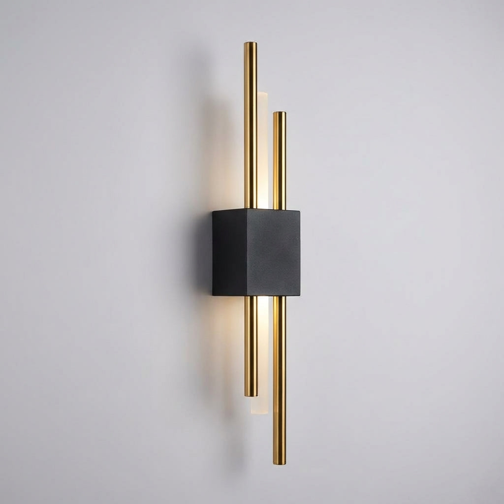 Nástěnné Svítidlo s Difuzorem a Integrovanou LED – Moderní Vertikální Design z Kovového a Akrylového Materiálu, Matná Černá 5