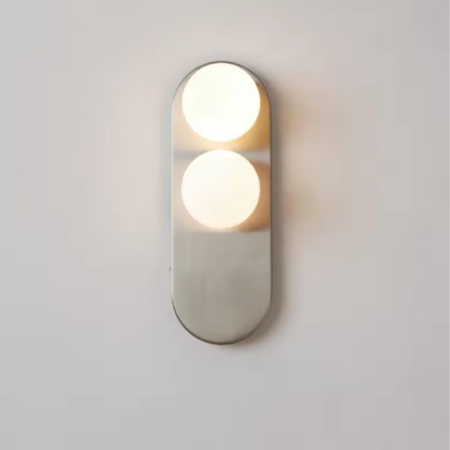 Nástěnné svítidlo s LED a matným sklem v moderním designu, kartáčovaný nikl, ide 3
