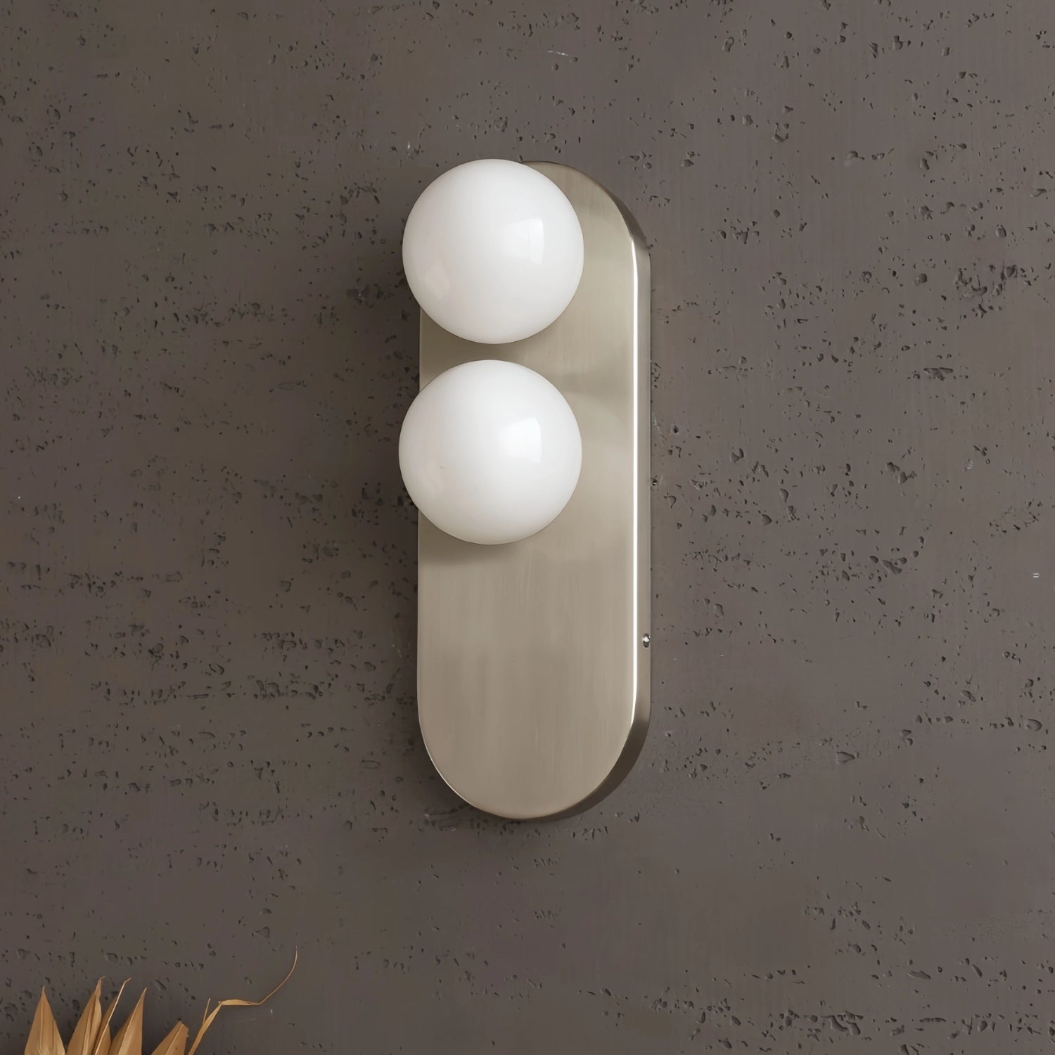 Nástěnné svítidlo s LED a matným sklem v moderním designu, kartáčovaný nikl, ide 4