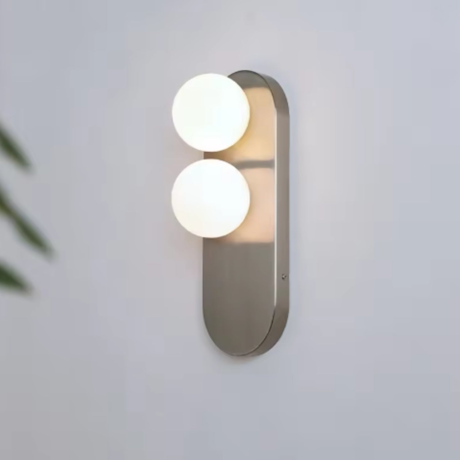 Nástěnné svítidlo s LED a matným sklem v moderním designu, kartáčovaný nikl, ide 5