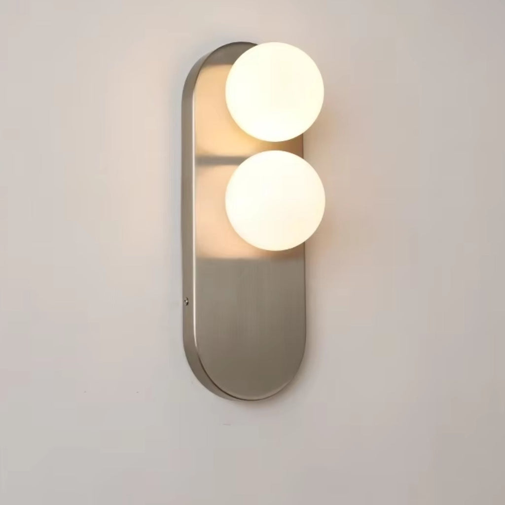 Nástěnné svítidlo s LED a matným sklem v moderním designu, kartáčovaný nikl, ide 6