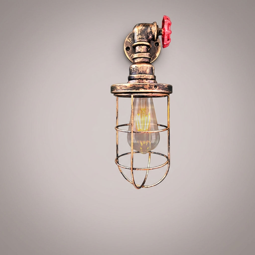 Nástěnné svítidlo z drátěné klece – nastavitelné LED osvětlení – moderní design 0