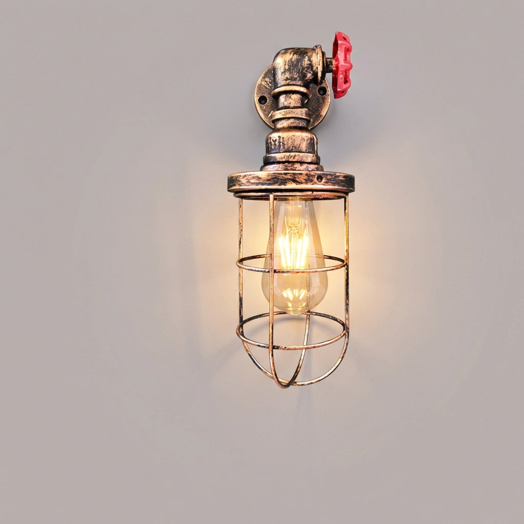 Nástěnné svítidlo z drátěné klece – nastavitelné LED osvětlení – moderní design 2