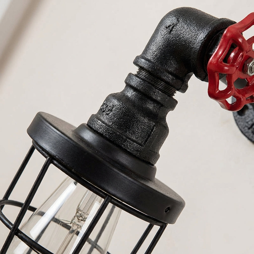 Nástěnné svítidlo z drátěné klece – nastavitelné LED osvětlení – moderní design 3