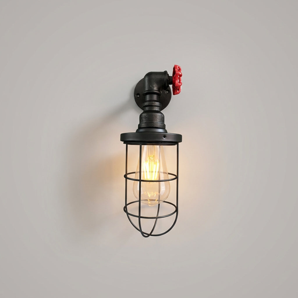 Nástěnné svítidlo z drátěné klece – nastavitelné LED osvětlení – moderní design 4