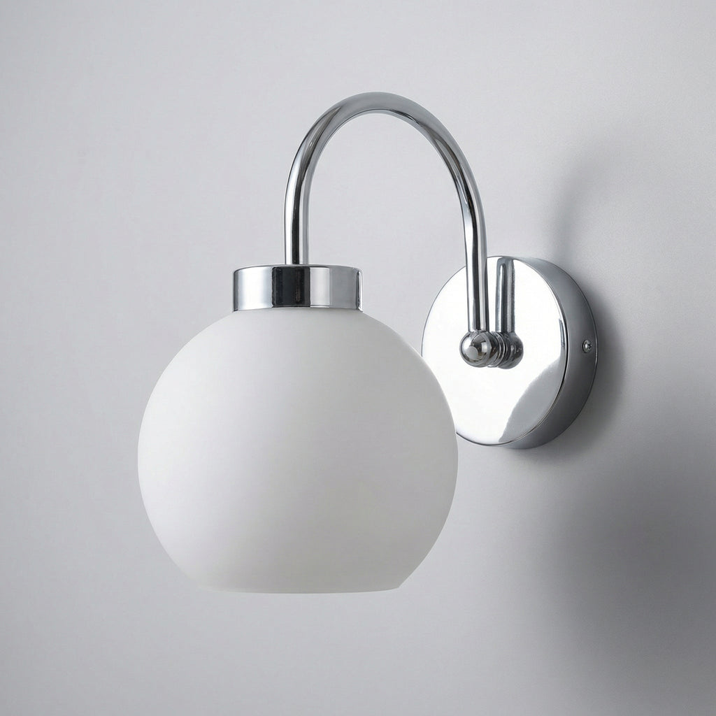 Nástěnné svítidlo ze saténu a skla – kulovitý design s měkkým světlem, 23 cm – moderní svítidlo do ložnice 2