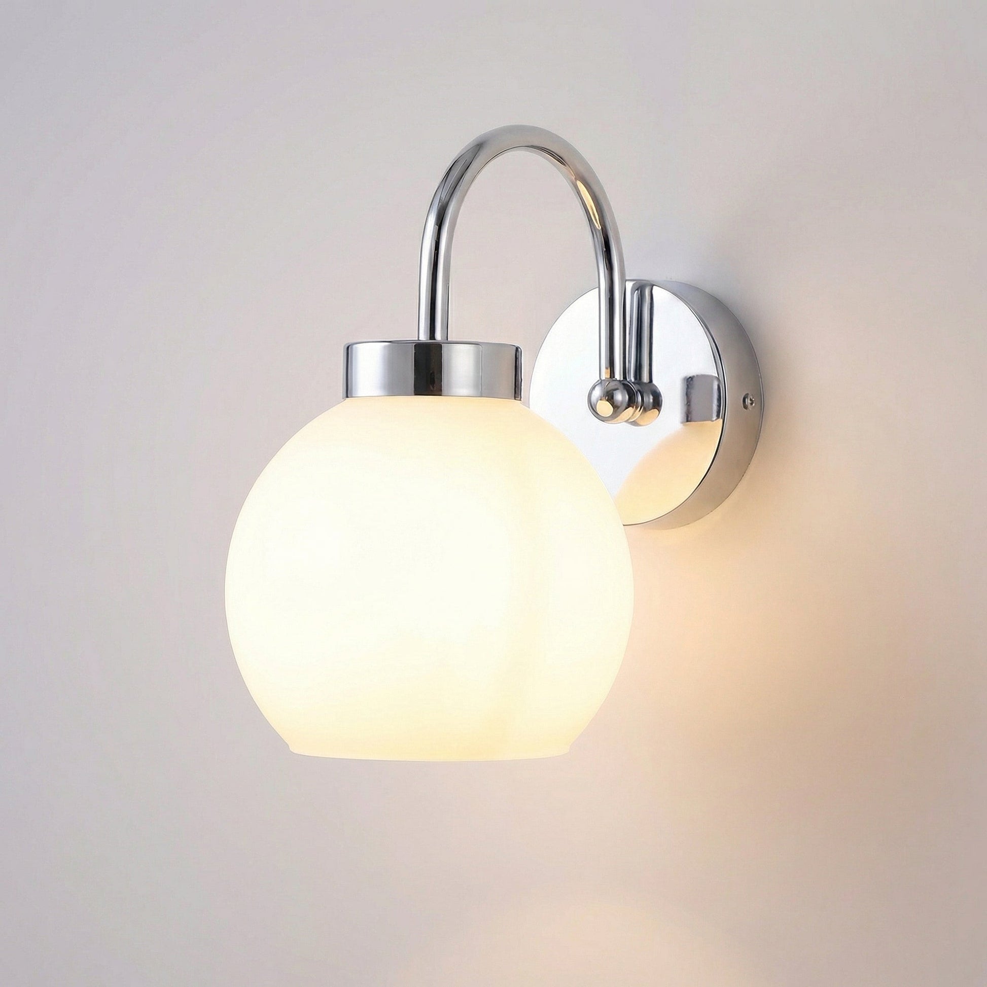 Nástěnné svítidlo ze saténu a skla – kulovitý design s měkkým světlem, 23 cm – moderní svítidlo do ložnice 4