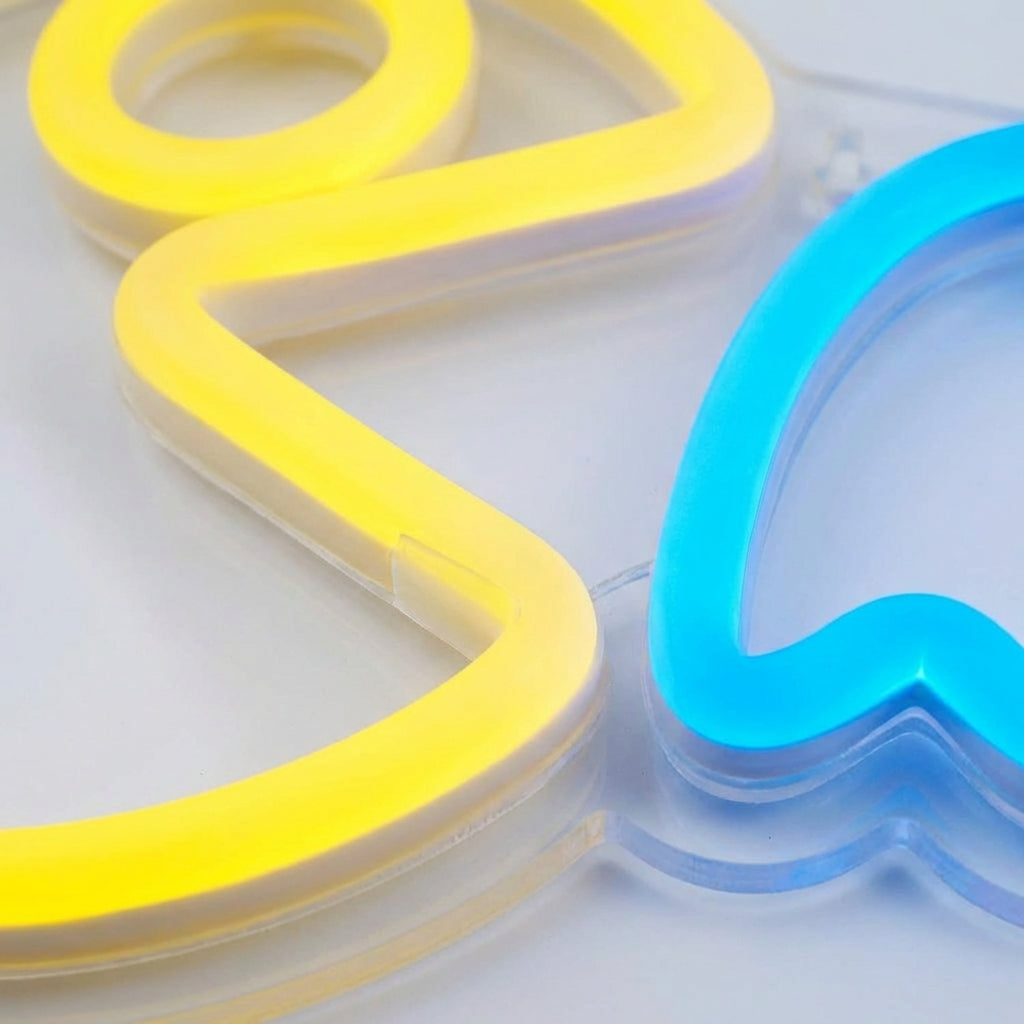 Neonová LED Lampa s Duchem – Měkké Osvětlení z ABS Plastu – Útulná Dekorace 42cm x 15cm 3