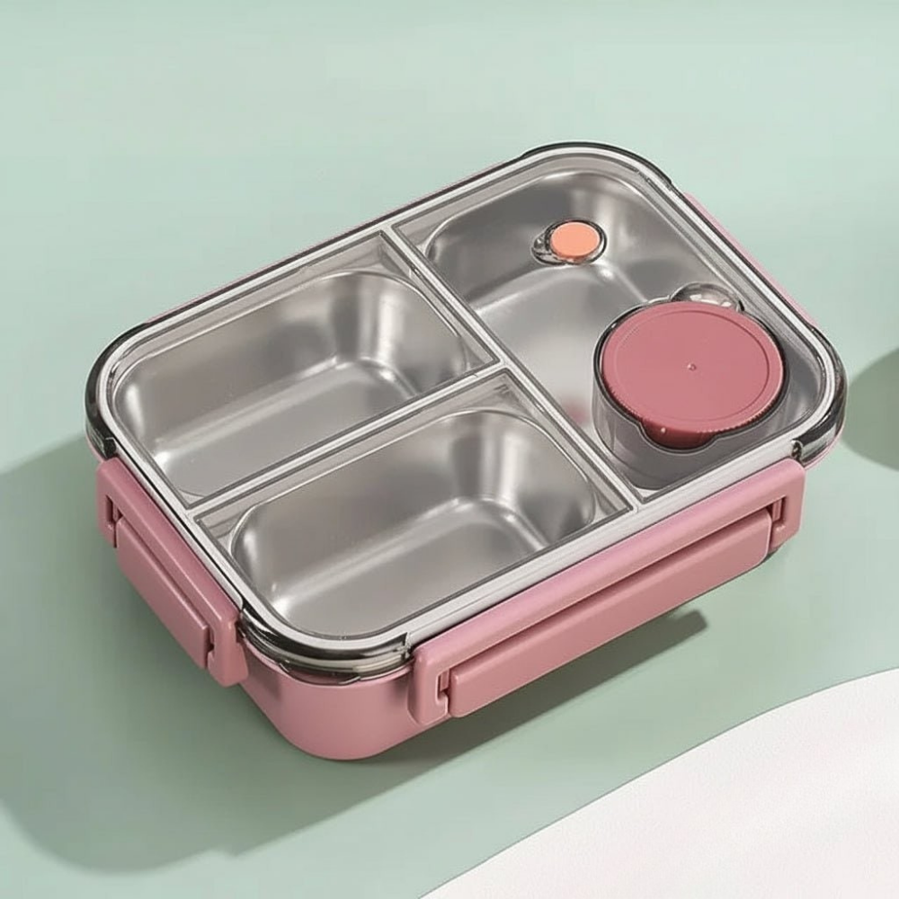 Nerezový bento box na oběd s izolovanými přihrádkami – nepropustný design pro organizované jídlo 4