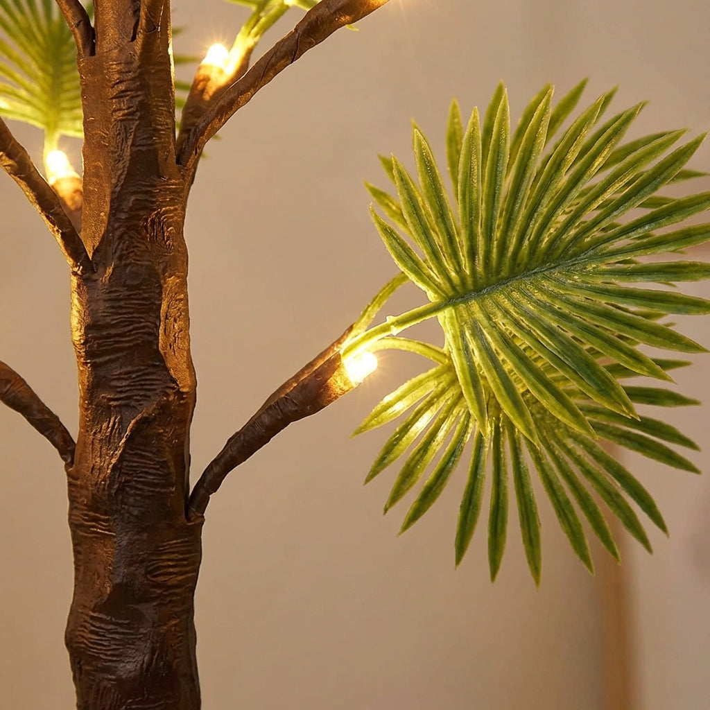 Noční Lampa ve Tvaru Palmy s Teplým LED Světlem a Bateriovým Napájením – Kompaktní Tropický Design 2