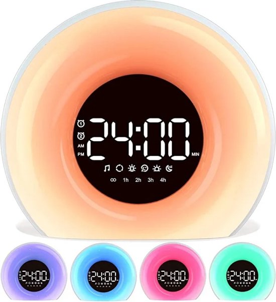 Noční lampa s výstražným signálem a simulací východu slunce, 25 přírodních zvuků, 20 úrovní jasu, bílý šum - multifunkční noční světlo 3