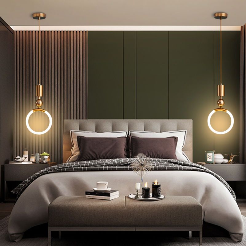 Nordická závěsná lampa s minimalistickým designem a elegantním tvarem 5